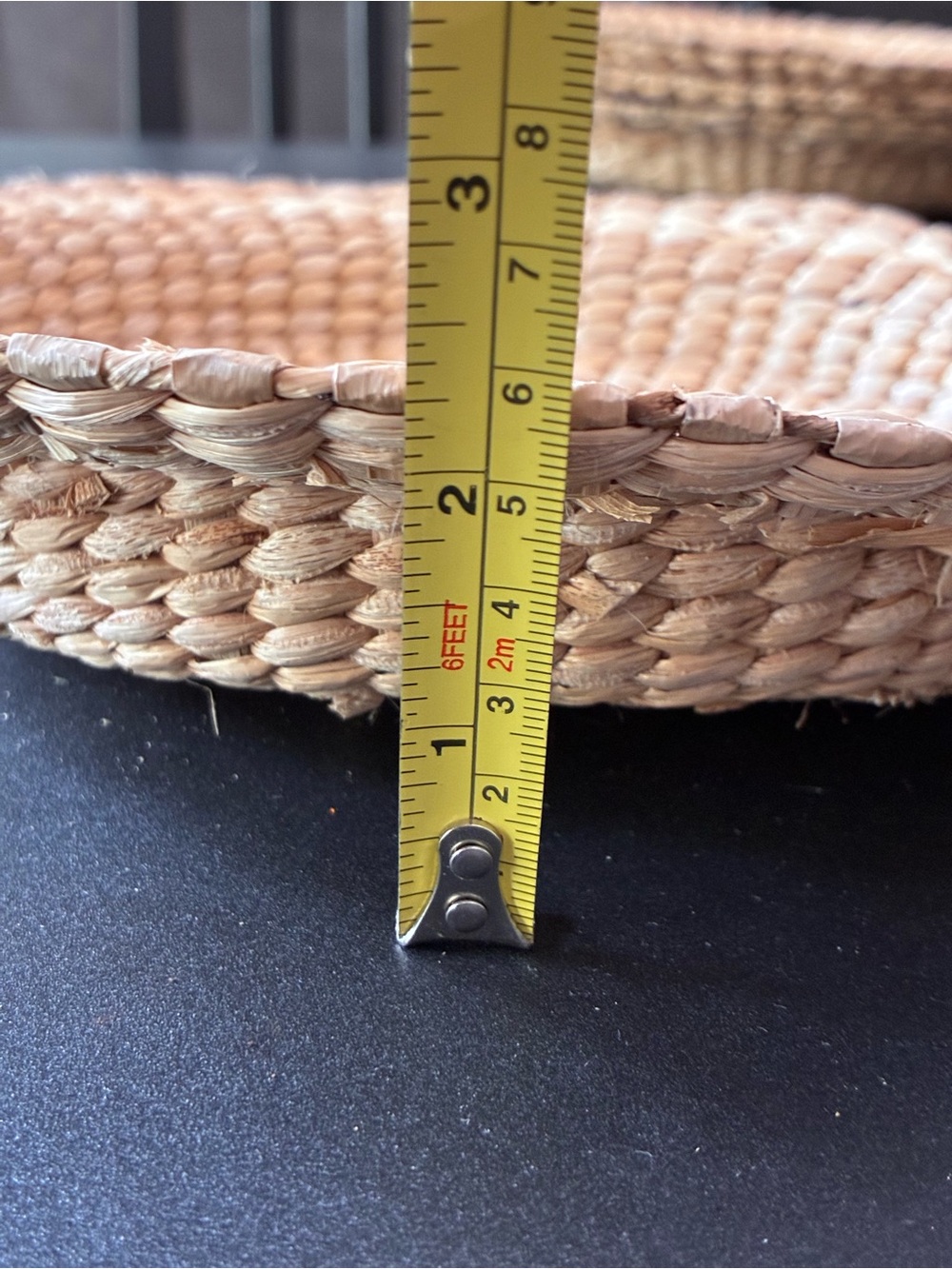 Set Of 4 Nesting Wicker Rattan Woven Baskets Plate Holders Semi Flat 11” - Picture 6 of 7